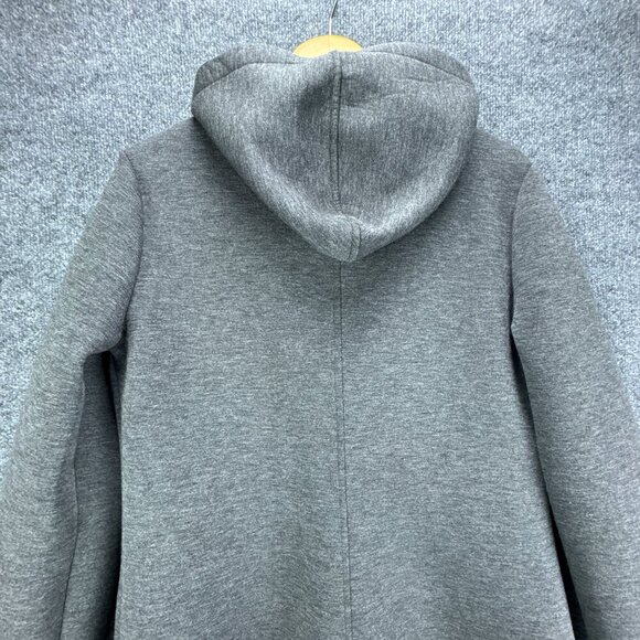 **SOLD**Betsey Johnson Performance Jacket Womens Large Gray Hooded Asymmetrical - Picture 10 of 15